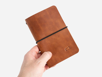 Leather Notebook Cover in Buck Brown Harness