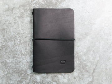 Leather Notebook Cover in Black Harness (Ready to Ship)