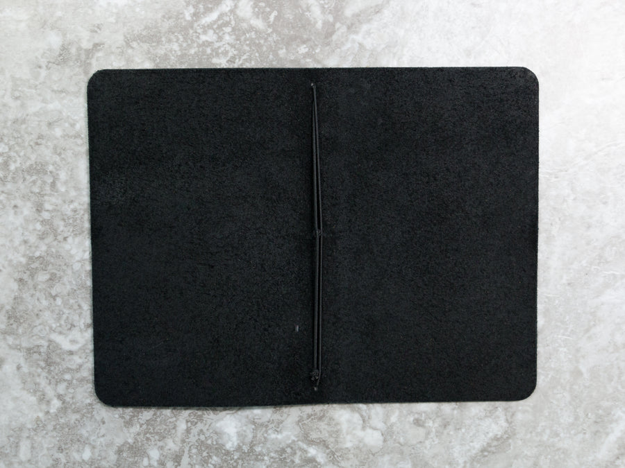Leather Notebook Cover in Black York (Ready to Ship)