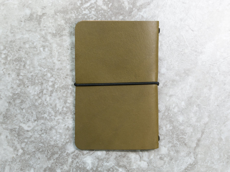 Leather Notebook Cover in Olive Bridle (Ready to Ship)