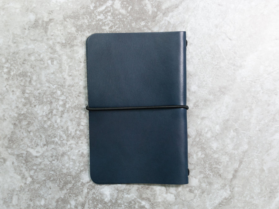 Leather Notebook Cover in Navy Bridle (Ready to Ship)