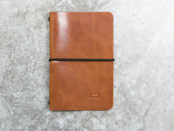 Leather Notebook Cover in Buck Brown Harness (Ready to Ship)