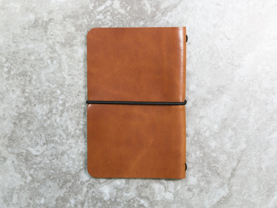Leather Notebook Cover in Buck Brown Harness (Ready to Ship)