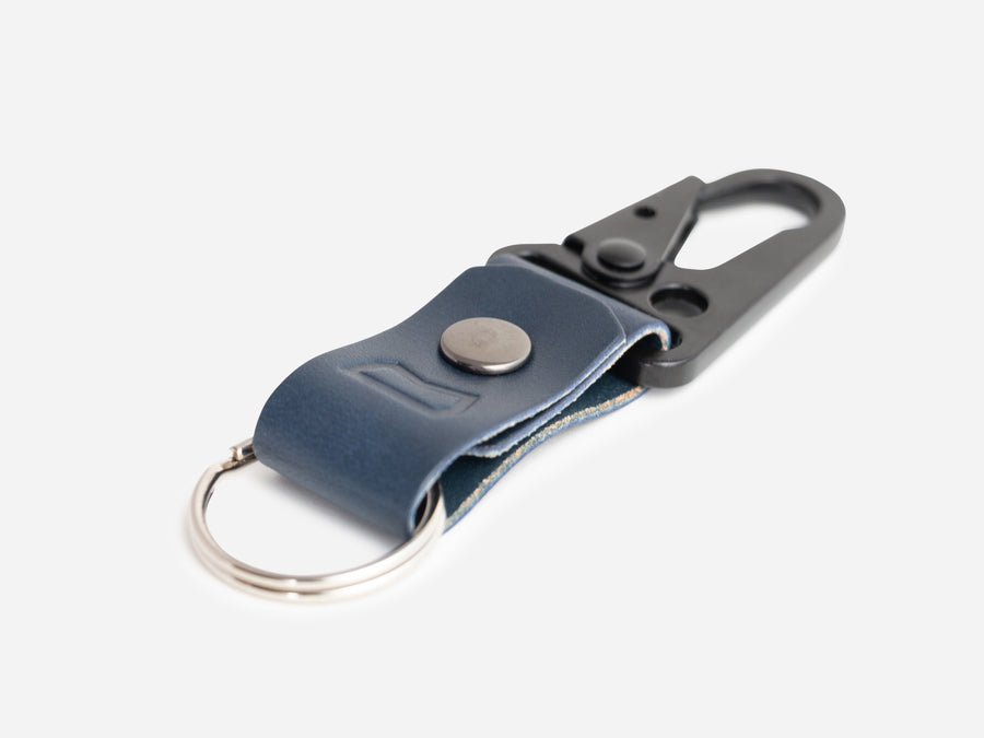 The Malcolm Keychain in Navy Bridle