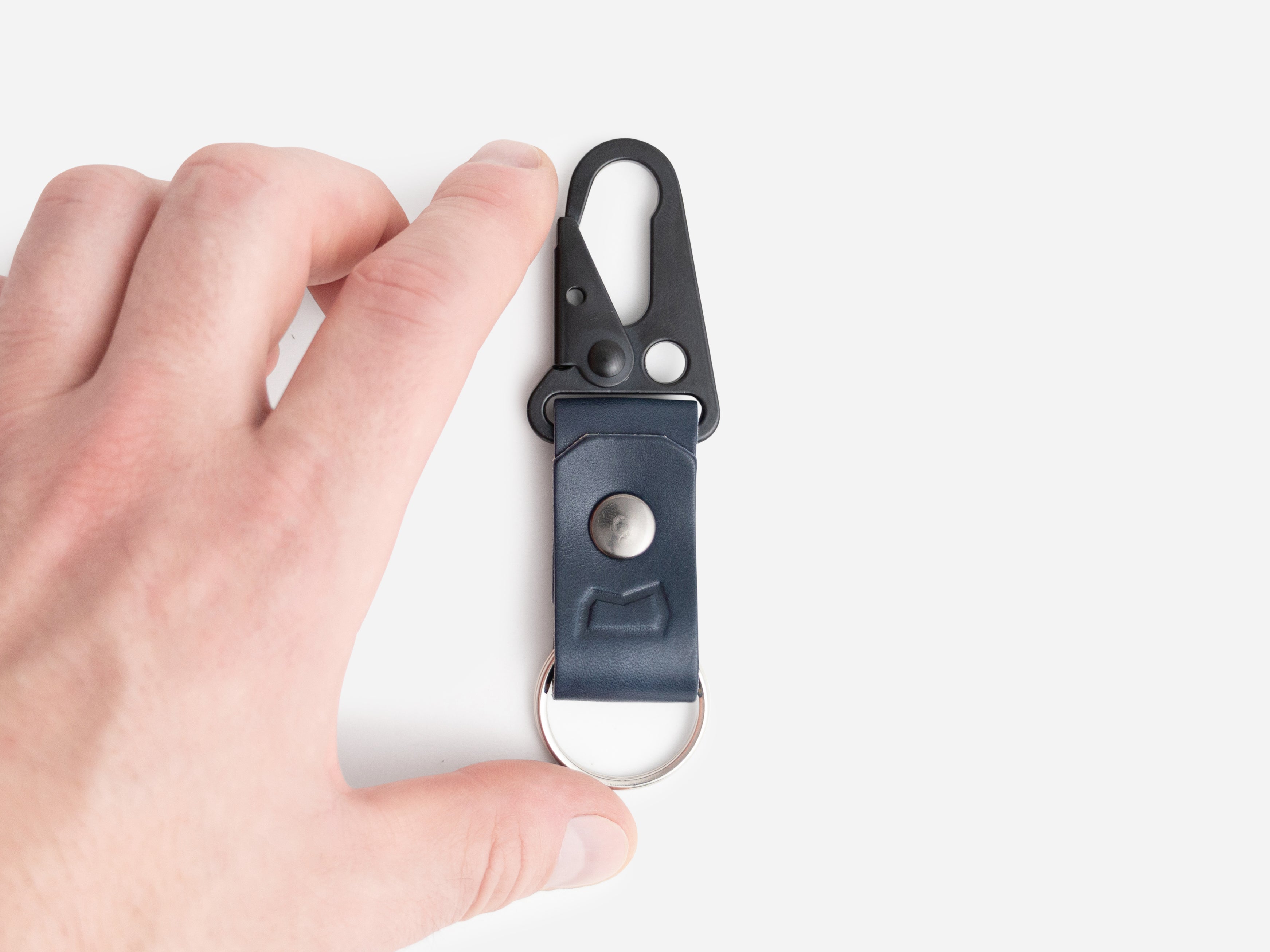 The Malcolm Keychain in Navy Bridle – Cave Leather Co