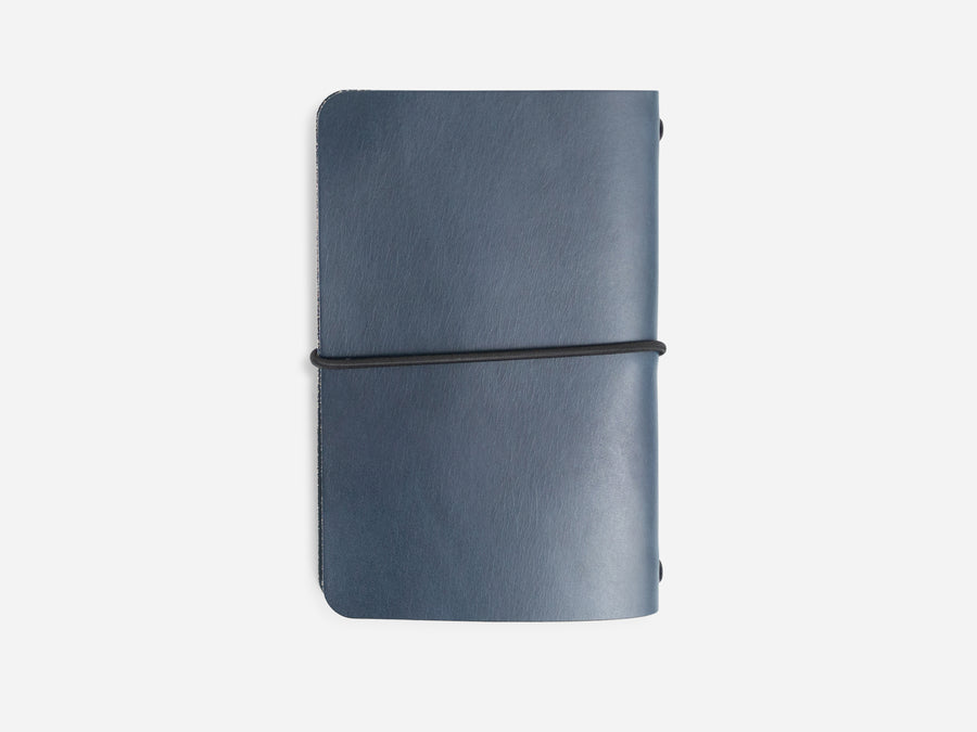 Leather Notebook Cover in Navy Bridle