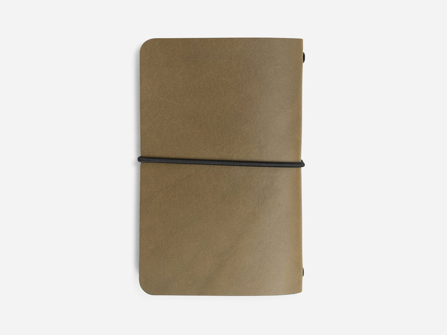 Leather Notebook Cover in Olive Bridle