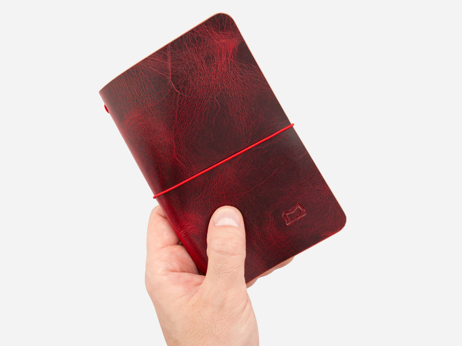 Leather Notebook Cover in Ruby Fuego - Limited Edition