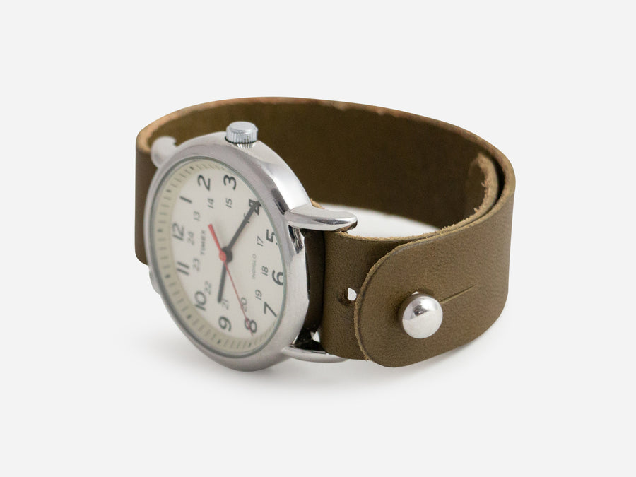 Olive Bridle Pass-Through Watch Band