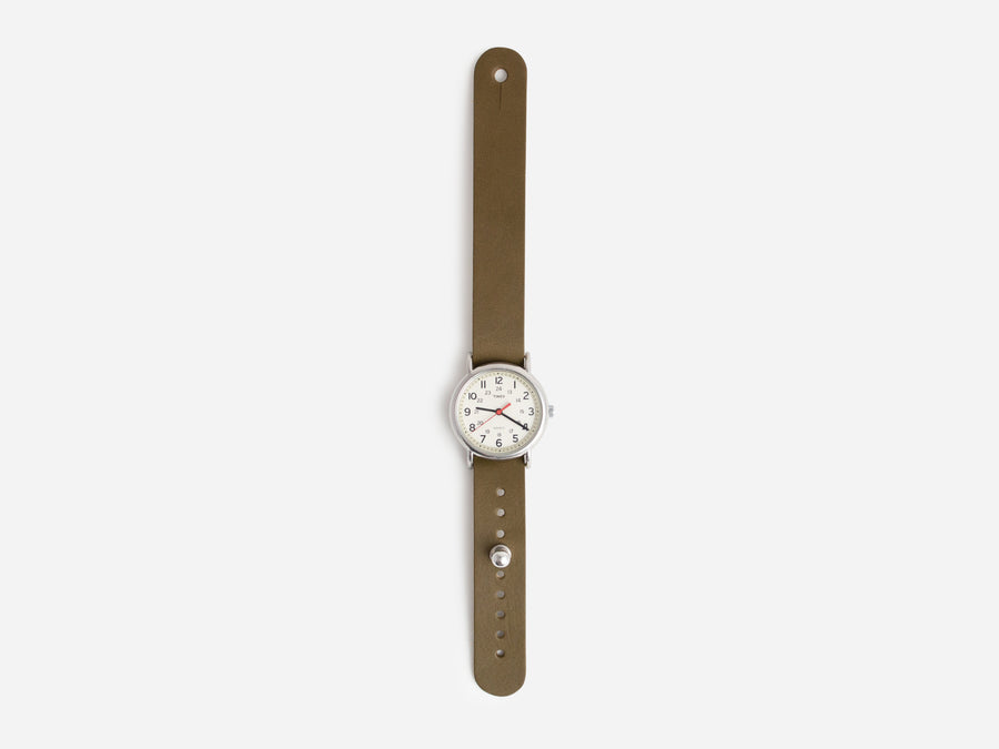 Olive Bridle Pass-Through Watch Band