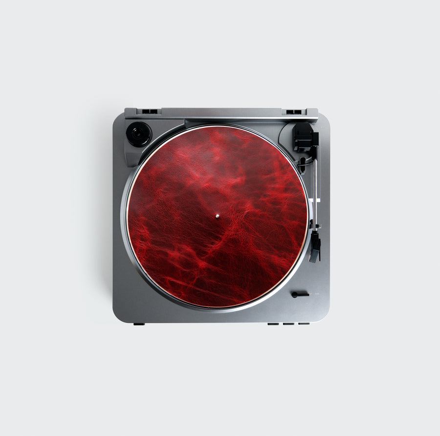 Leather Turntable Mat in Ruby Fuego - Limited Edition